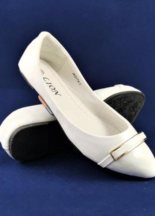 . жіночі балетки білі мокасини туфлі (розміри: 36,38,39) — 17а-56 фото