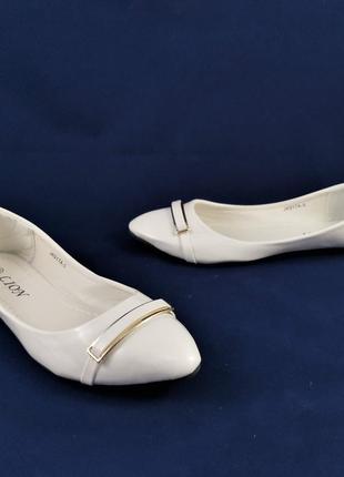 . жіночі балетки білі мокасини туфлі (розміри: 36,38,39) — 17а-55 фото