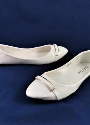 . жіночі балетки білі мокасини туфлі (розміри: 36,38,39) — 17а-52 фото