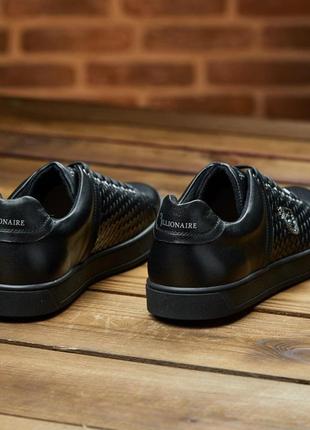 Мужские молодежные кеды черные, классические мужские кожаные кеды деми *м-114-ч/плет ( мв-114)*