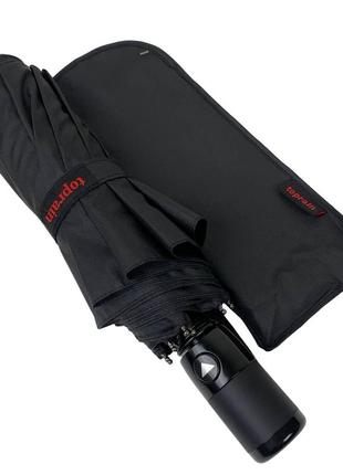 Мужской зонт полуавтомат toprain, черный, 0351-1 топ7 фото