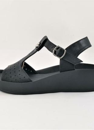 Женские сандалии босоножки на танкетке платформа черные летние (размеры: 36,37,38,39) - 1-1 топ4 фото