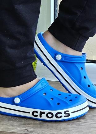 Женские кроксы голубые тапочки croc$ синие шлёпанцы (размеры: 34,35,36,37,38) топ8 фото