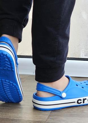 Женские кроксы голубые тапочки croc$ синие шлёпанцы (размеры: 34,35,36,37,38) топ2 фото