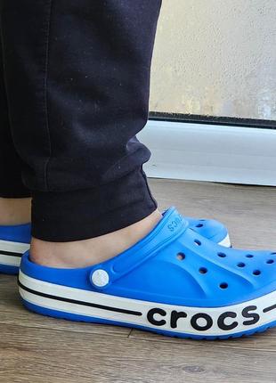 Женские кроксы голубые тапочки croc$ синие шлёпанцы (размеры: 34,35,36,37,38) топ7 фото