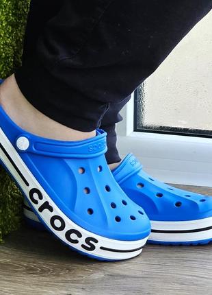 Женские кроксы голубые тапочки croc$ синие шлёпанцы (размеры: 34,35,36,37,38) топ9 фото