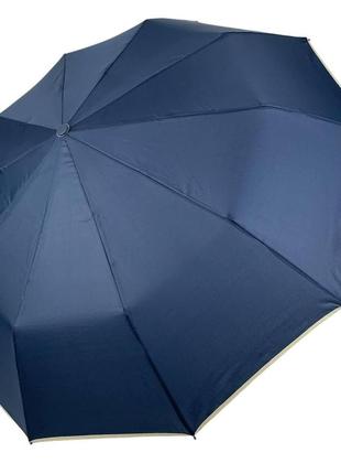 Жіноча парасоля напівавтомат від bellissimo на 10 спиць, однотонний, синій, 019307-1