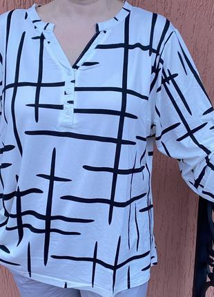 Белая блузочка с геометрическим принтом💎💎💎1 фото