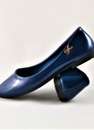.женские балетки летние синие лаковые мокасины туфли (размеры: 36,38,39) топ6 фото