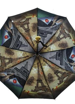 Жіноча парасоля напівавтомат із подвійною тканиною bellissimo, чорна, 018301-15 фото