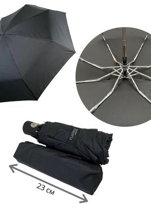 Женский складной зонт-автомат с однотонным куполом от flagman-the best, черный, 0517-7 топ