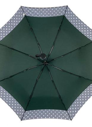 Жіноча парасолька напівавтомат на 8 спиць із малюнком гороху, від sl, зелена, 07009-63 фото
