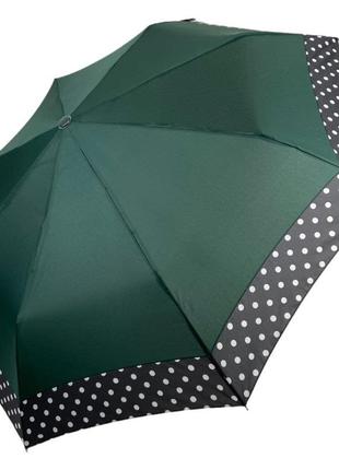 Жіноча парасолька напівавтомат на 8 спиць із малюнком гороху, від sl, зелена, 07009-61 фото