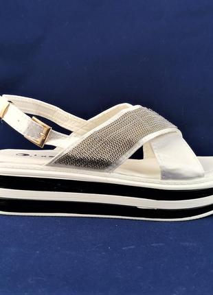 Женские сандалии босоножки на танкетке платформа белые летние (размеры: 36,37,38,39) - 837 топ7 фото