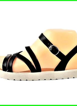 .жеські сандалі босоніжки чорні літні рімлянки (розміри: 41)