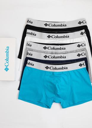Набір чоловічих трусів боксерів columbia 5 штук стильні брендові труси боксери коламбія у фірмовій коробці1 фото