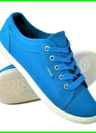 .женские кроссовки мокасины слипоны синие кеды (размеры: 36) топ1 фото