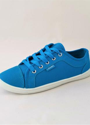 .женские кроссовки мокасины слипоны синие кеды (размеры: 36) топ6 фото