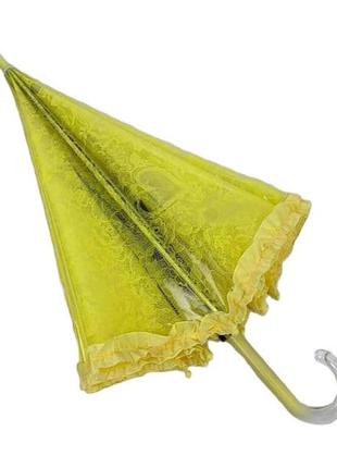 Дитяча прозора парасоля-тростина з ажурним принтом від sl, жовта, 018102-44 фото