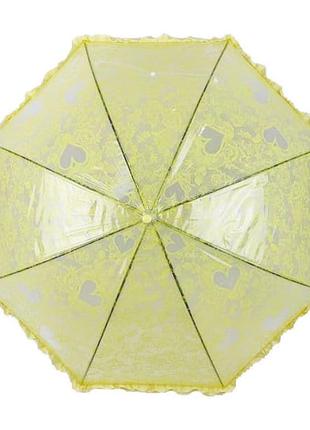 Дитяча прозора парасоля-тростина з ажурним принтом від sl, жовта, 018102-42 фото