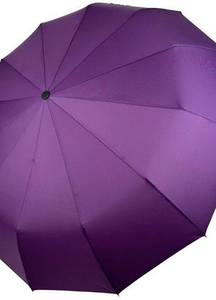 Однотонный зонт-автомат от toprain на 12 спиц, фиолетовый, 0512-7 топ