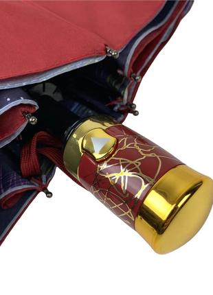 Жіноча парасоля напівавтомат з подвійною тканиною bellissimo, бордовий, 018301s-28 фото