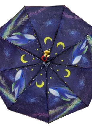 Жіноча парасоля напівавтомат з подвійною тканиною bellissimo, бордовий, 018301s-24 фото