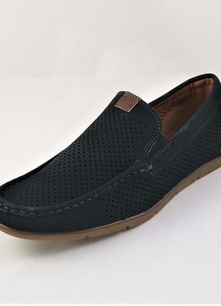 Мужские мокасины летние кроссовки сеточка туфли черные (размеры: 41,43) видео обзор - 443-1 топ2 фото