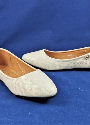 .женские балетки бежевые мокасины туфли белые (размеры: 36,37,38) - 03-3 топ2 фото