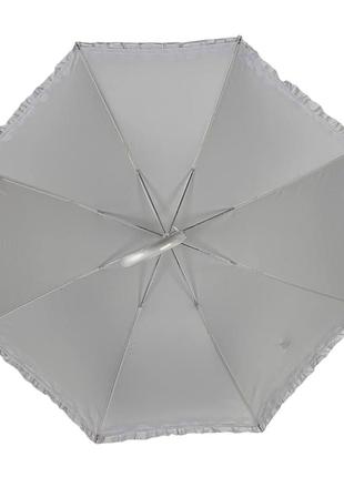 Біла парасолька-тростина з рюшами, напівавтомат на 8 спиць, 03180-14 фото
