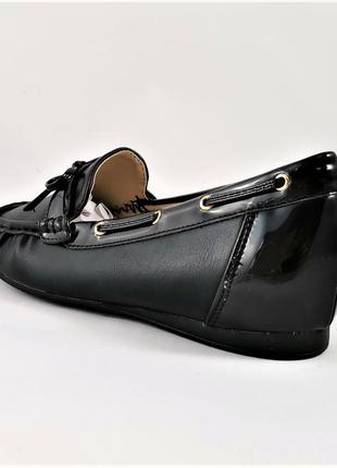 .женские мокасины чёрные слипоны кожаные (размеры: 36) - 631 топ5 фото