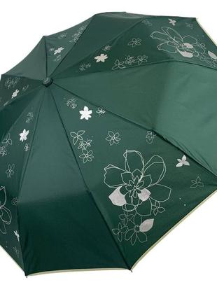 Женский складной механический зонт от toprain, зеленый, 0097-6 топ