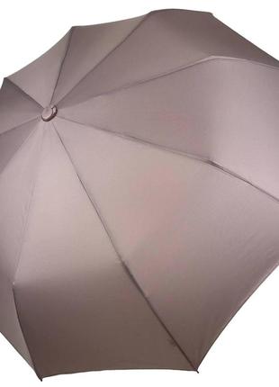 Женский однотонный зонт полуавтомат на 9 спиц антиветер от toprain, пудровый, 0119-2 топ