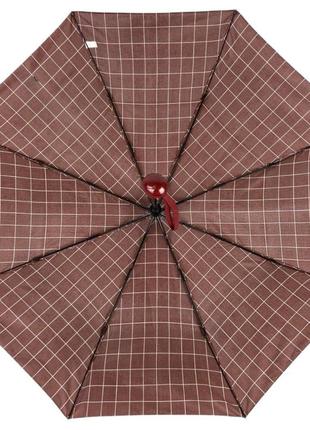 Жіноча парасолька напівавтомат toprain на 8 спиць у клітинку, червона 02023-54 фото