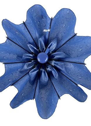 Женский зонт полуавтомат "капли дождя" от s&l на 10 спиц, синий, 01605р-2 топ