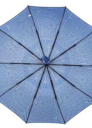 Женский зонт полуавтомат "капли дождя" от s&l на 10 спиц, синий, 01605р-2 топ
