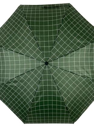 Женский зонт полуавтомат toprain на 8 спиц в клетку, зелёный, 02023-4 топ2 фото