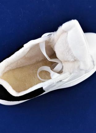 .жіночі зимові кросівки білі сліпони з мехом мокасини a!exander mc@ueen (розміри: 36) — 2054 фото