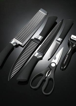 Шикарный профессиональный набор кухонных ножей из 6 предметов в подарочной коробке нож (6 in 1) топ5 фото
