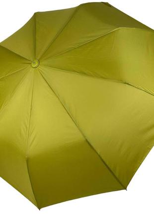 Жіноча однотонна напівавтоматична парасоля на 9 спиць антивітер від toprain, гірчичний колір, 0119-6
