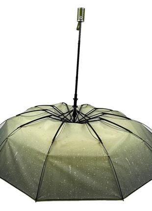 Жіноча парасолька напівавтомат із принтом крапель від bellissimo, антивітер, салатовий м0627-26 фото