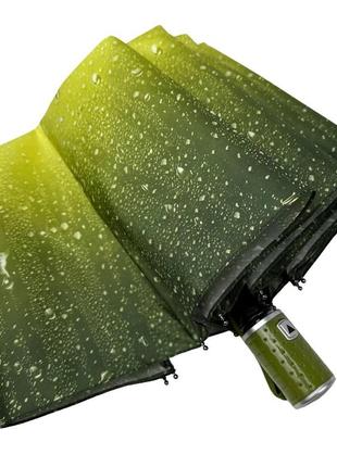 Жіноча парасолька напівавтомат із принтом крапель від bellissimo, антивітер, салатовий м0627-25 фото