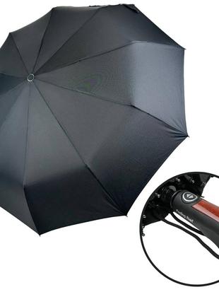 Мужской зонт-автомат от feeling rain на 10 спиц с прямой ручкой, антиветер, черный fr 0458-1 топ