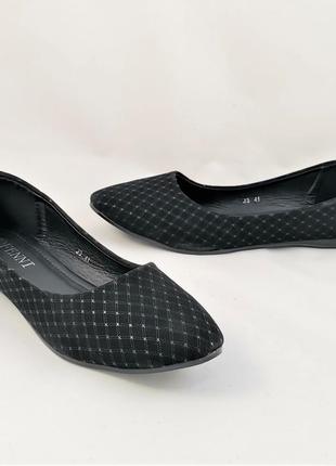 .жіночі балетки чорні мокасини туфлі замшеві (розміри: 38) - j36 фото