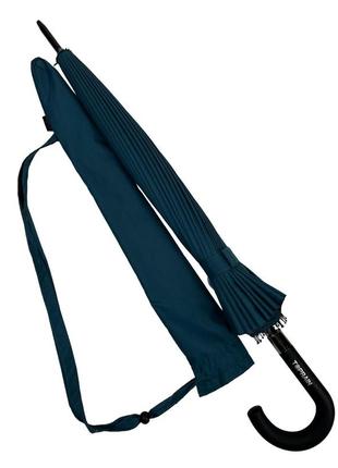 Однотонна механічна парасоля-тростина на 24 спиці від toprain, темно-бірюзовий, n 0609-102 фото