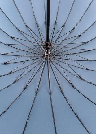 Однотонна механічна парасоля-тростина на 24 спиці від toprain, темно-бірюзовий, n 0609-107 фото
