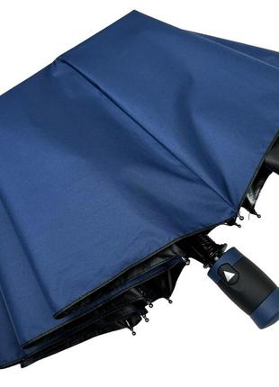 Жіноча парасолька напівавтомат на 10 спиць антивітер з принтом міст всередині від bellissimo, темно-синій, м 0628-107 фото