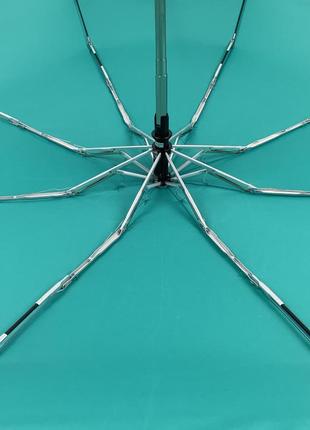 Женский складной зонт-автомат с однотонным куполом от flagman-the best, бирюзовый, 0517-2 топ5 фото