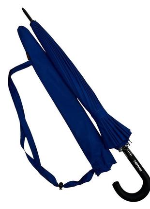 Однотонный механический зонт-трость на 24 спицы от toprain, синий,топ2 фото