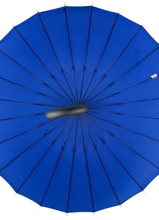 Однотонный механический зонт-трость на 24 спицы от toprain, синий,топ4 фото